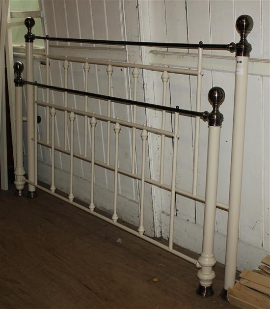 Victorian style chrome and white double bedstead